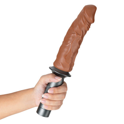 BLUSH - LOCK ON KARBONITE DILDO WITH HANDLE MOCHA