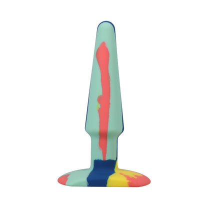DOC JOHNSON - A-PLAY GROOVY SILICONE ANAL PLUG 5 IN. MULTI-COLORED, YELLOW