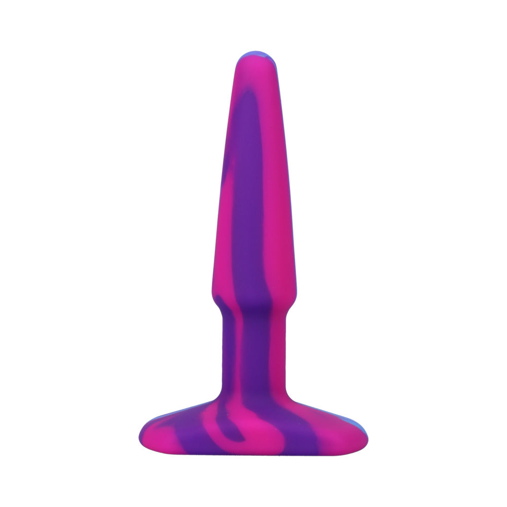 DOC JOHNSON - A-PLAY GROOVY SILICONE ANAL PLUG 4 IN. MULTI-COLORED, PINK