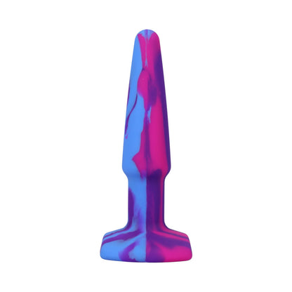 DOC JOHNSON - A-PLAY GROOVY SILICONE ANAL PLUG 4 IN. MULTI-COLORED, PINK