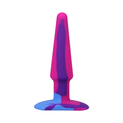 DOC JOHNSON - A-PLAY GROOVY SILICONE ANAL PLUG 5 IN. MULTI-COLORED, PINK