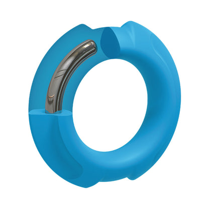 DOC JOHNSON - OPTIMALE FLEXISTEEL SILICONE, METAL CORE COCK RING 35 MM BLUE