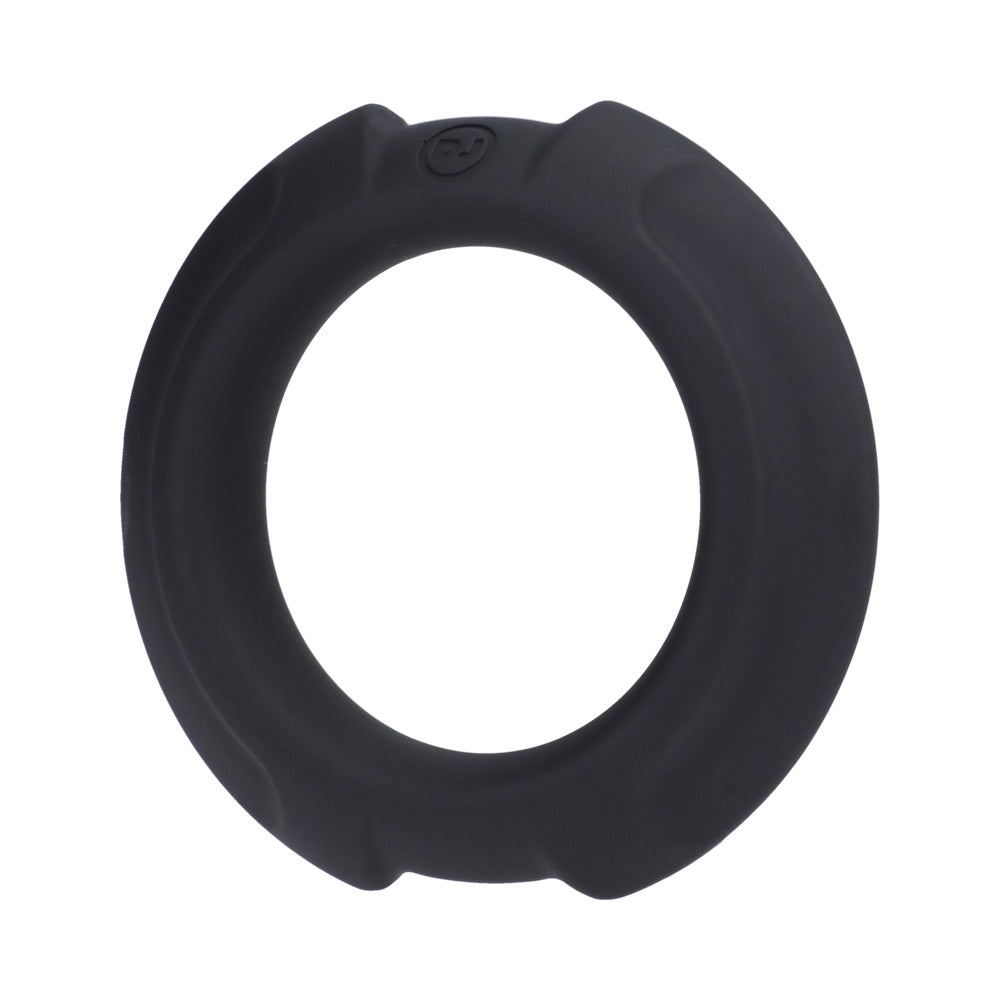 OPTIMALE FLEXISTEEL SILICONE, METAL CORE COCK RING 43 MM BLACK