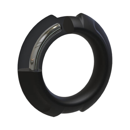 OPTIMALE FLEXISTEEL SILICONE, METAL CORE COCK RING 43 MM BLACK