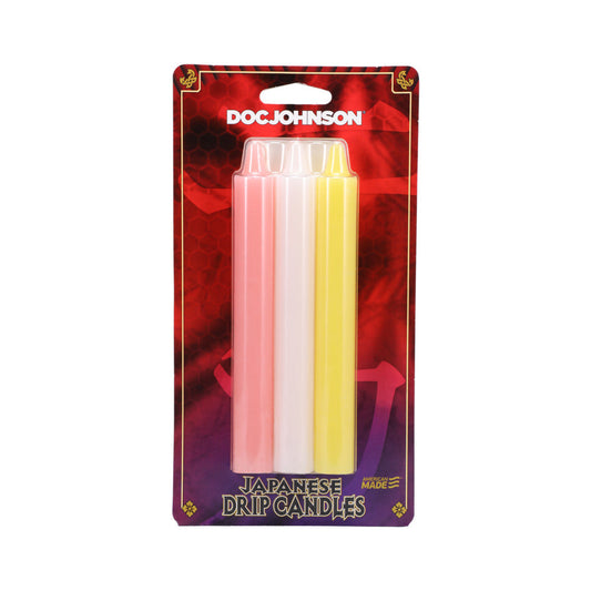 JAPANESE DRIP CANDLES 3-PACK PINK, WHITE, YELLOW