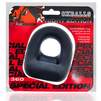 OXBALLS - ANILLO PARA PENE 360 DE DOBLE USO PLUS+ EDICIÓN ESPECIAL DE SILICONA NIGHT