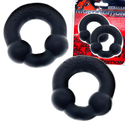 OXBALLS - ANILLO DE PENE ULTRABALLS PAQUETE DE 2 + SILICONA EDICIÓN ESPECIAL NOCTURNA