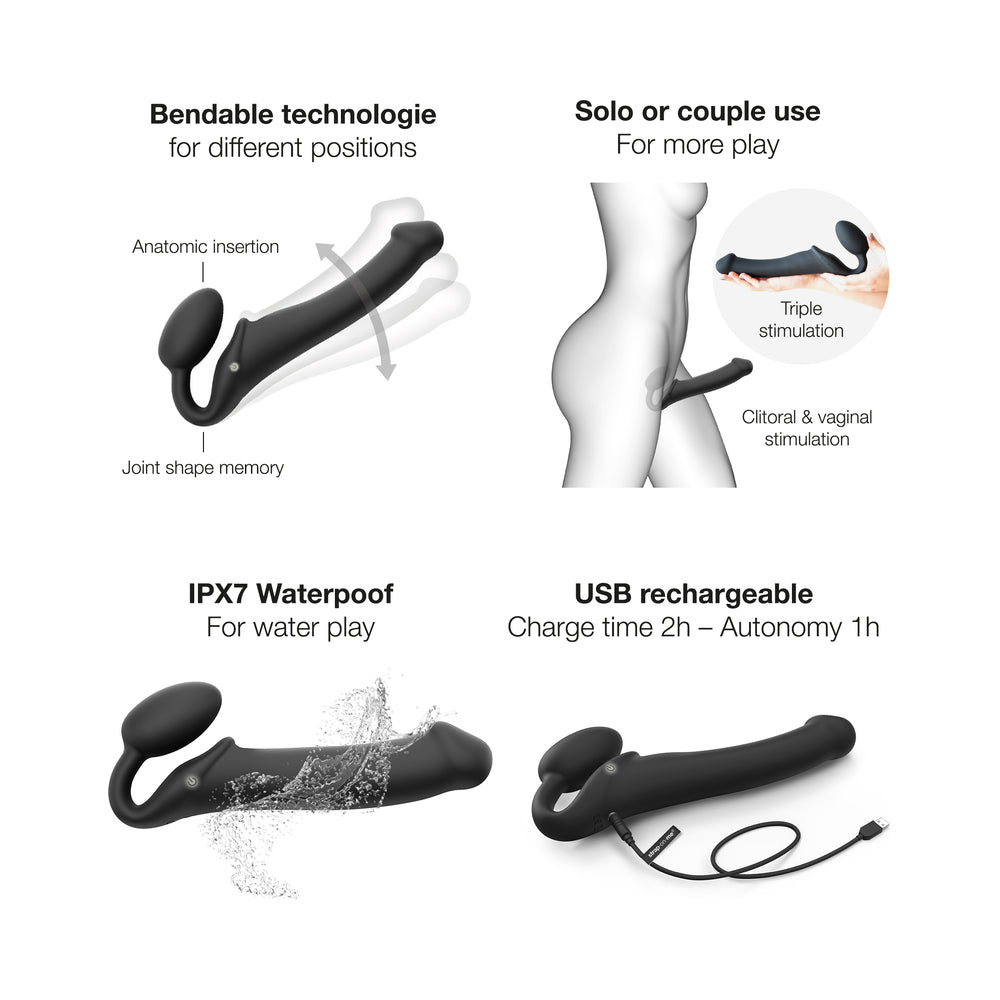 LOVELY PLANET - STRAP ON ME VIBRATING BENDABLE STRAPLESS STRAP ON XLARGE