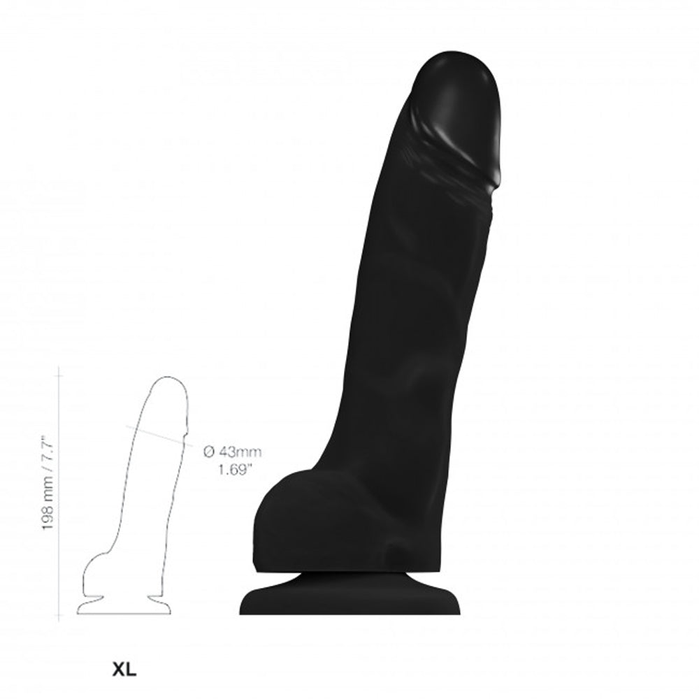 LOVELY PLANET - STRAP-ON-ME REALISTIC COLLECTION SOFT REALISTIC DILDO BLACK XL