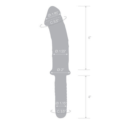 ELECTRIC EEL - GLAS 11 IN. REALISTIC DOUBLE ENDED GLASS DILDO WITH HANDLE