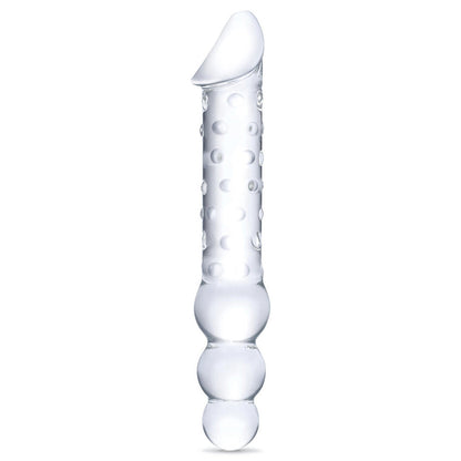 ELECTRIC EEL - GLAS 12 IN. DOUBLE ENDED GLASS DILDO WITH ANAL BEADS