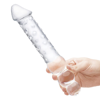 ELECTRIC EEL - GLAS 12 IN. DOUBLE ENDED GLASS DILDO WITH ANAL BEADS