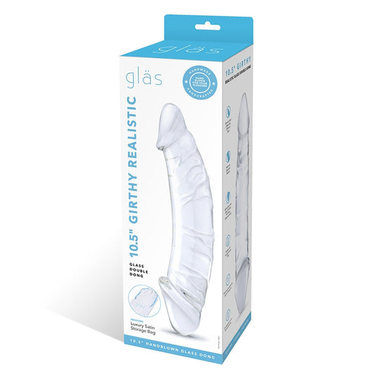 ANGUILA ELÉCTRICA - DILDO DE CRISTAL DE DOBLE EXTREMO REALISTA Y GRUESO DE 26.67 CM