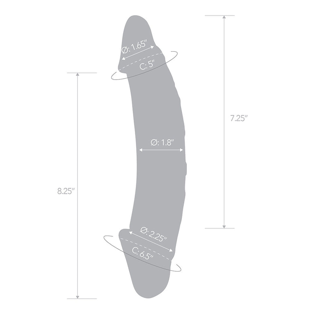 GLAS 10.5 IN. GIRTHY REALISTIC GLASS DOUBLE DONG DILDO