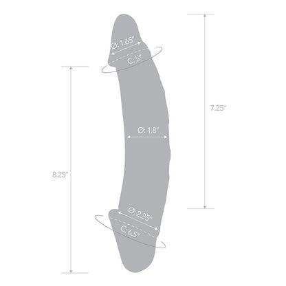GLAS 10.5 IN. GIRTHY REALISTIC GLASS DOUBLE DONG DILDO