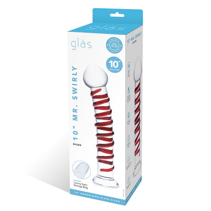 GLAS 10 IN. MR. SWIRLY GLASS DILDO