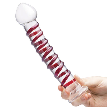 GLAS 10 IN. MR. SWIRLY GLASS DILDO