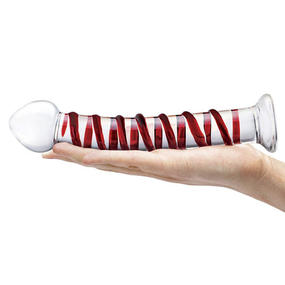 GLAS 10 IN. MR. SWIRLY GLASS DILDO