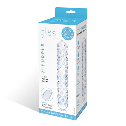 ELECTRIC EEL - GLAS 9 IN. PURPLE ROSE NUBBY GLASS DILDO