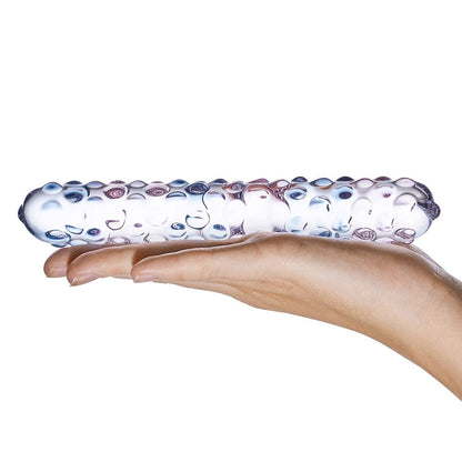 ELECTRIC EEL - GLAS 9 IN. PURPLE ROSE NUBBY GLASS DILDO
