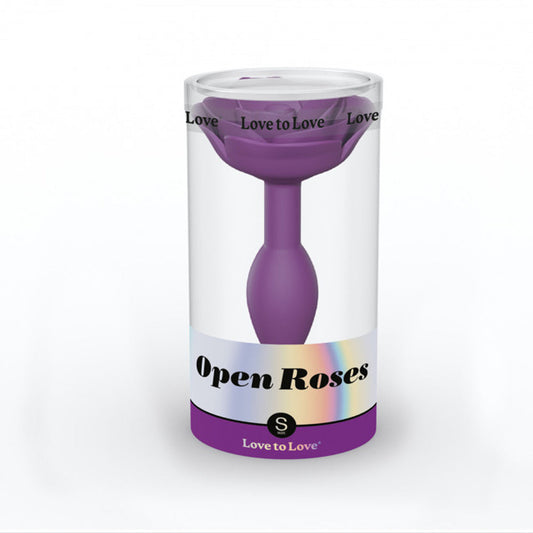 LOVE TO LOVE OPEN ROSES SILICONE ANAL PLUG PURPLE RAIN SMALL