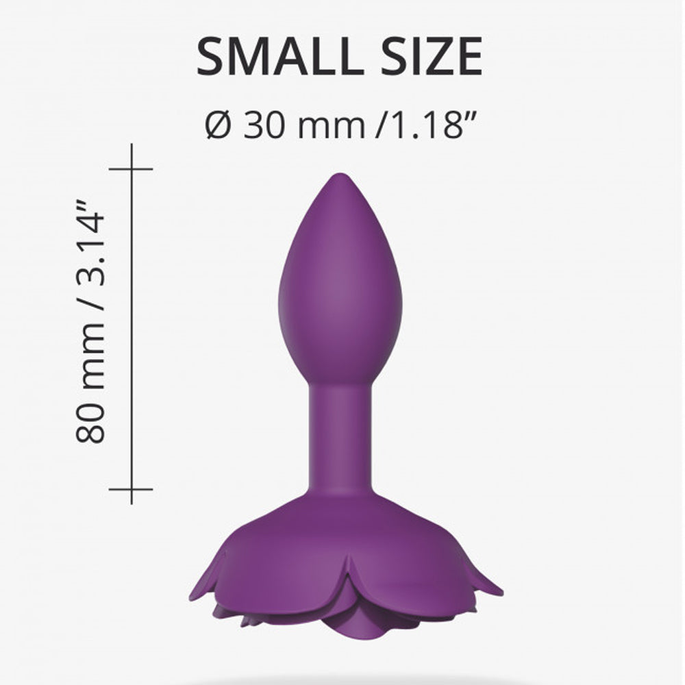 LOVE TO LOVE OPEN ROSES SILICONE ANAL PLUG PURPLE RAIN SMALL