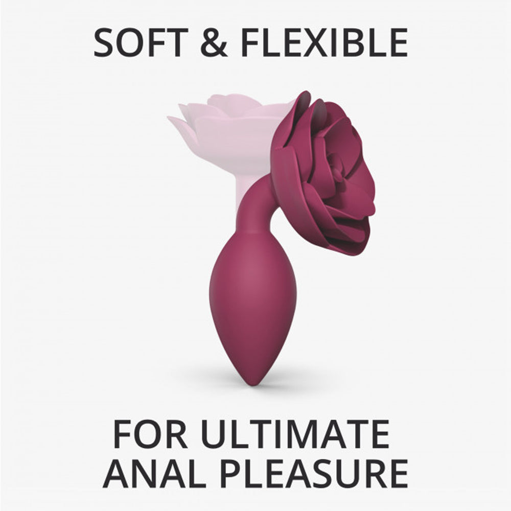 LOVELY PLANET - LOVE TO LOVE OPEN ROSES SILICONE ANAL PLUG PLUM STAR MEDIUM