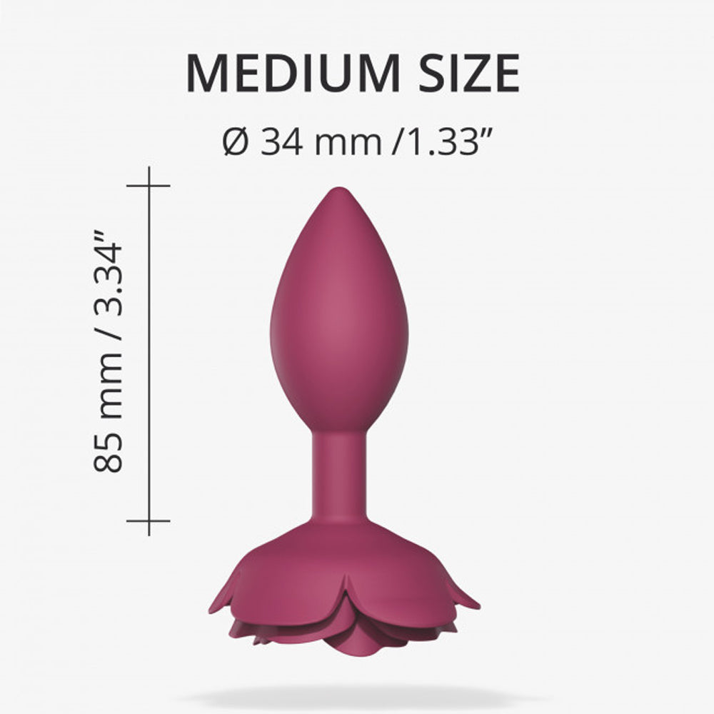 LOVELY PLANET - LOVE TO LOVE OPEN ROSES SILICONE ANAL PLUG PLUM STAR MEDIUM