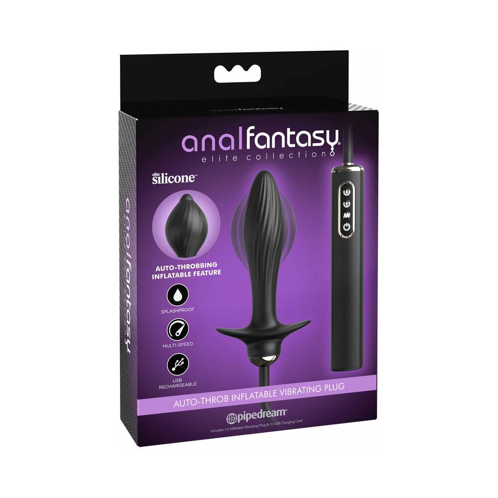 ANAL FANTASY ELITE COLLECTION AUTO-THROB INFLATABLE VIBRATING PLUG BLACK