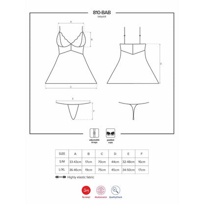 OBSESSIVE - 810-BAB-2 BABYDOLL AND THONG