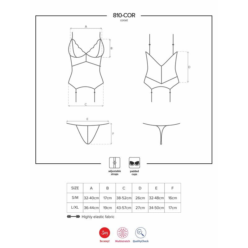 OBSESSIVE - 810-COR-2 CORSET AND THONG