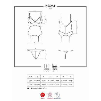 OBSESSIVE - 810-COR-2 CORSET AND THONG