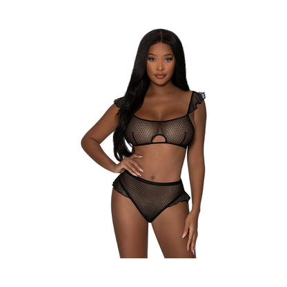 MAGIC SILK GIRL NEXT DOOR BRALETTE & PANTY BLACK L/XL