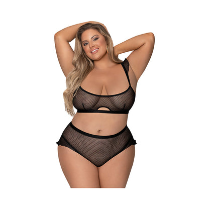 MAGIC SILK GIRL NEXT DOOR BRALETTE & PANTY BLACK QUEEN SIZE