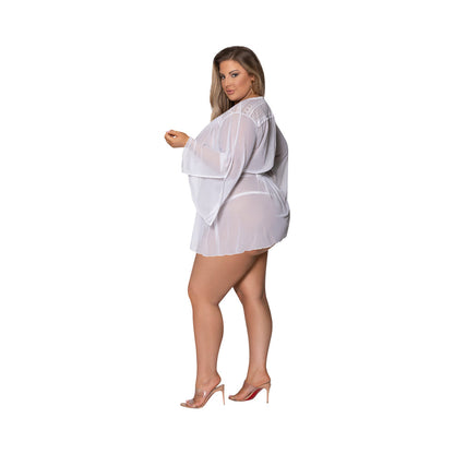 MAGIC SILK MODERN ROMANCE SHORT ROBE WHITE QUEEN SIZE