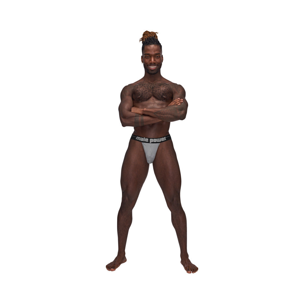 MALE POWER - SEXAGON STRAPPY RING JOCK GRAY L/XL