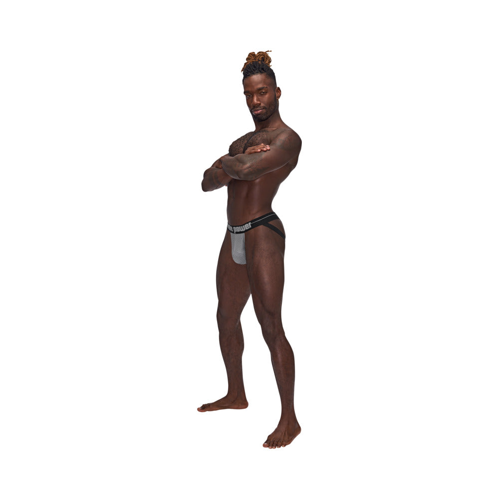 MALE POWER - SEXAGON STRAPPY RING JOCK GRAY L/XL