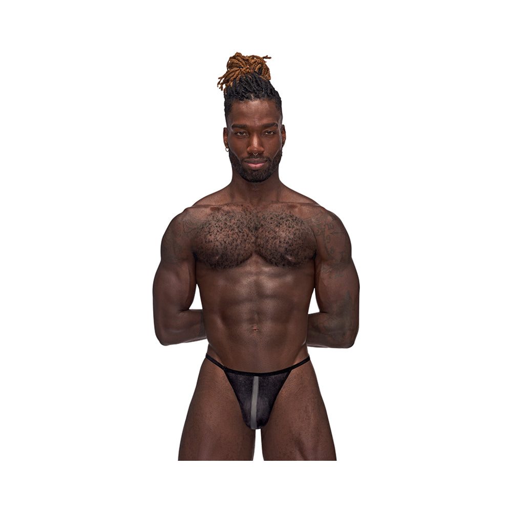 MALE POWER - LANDING STRIP MICRO THONG BLACK S/M