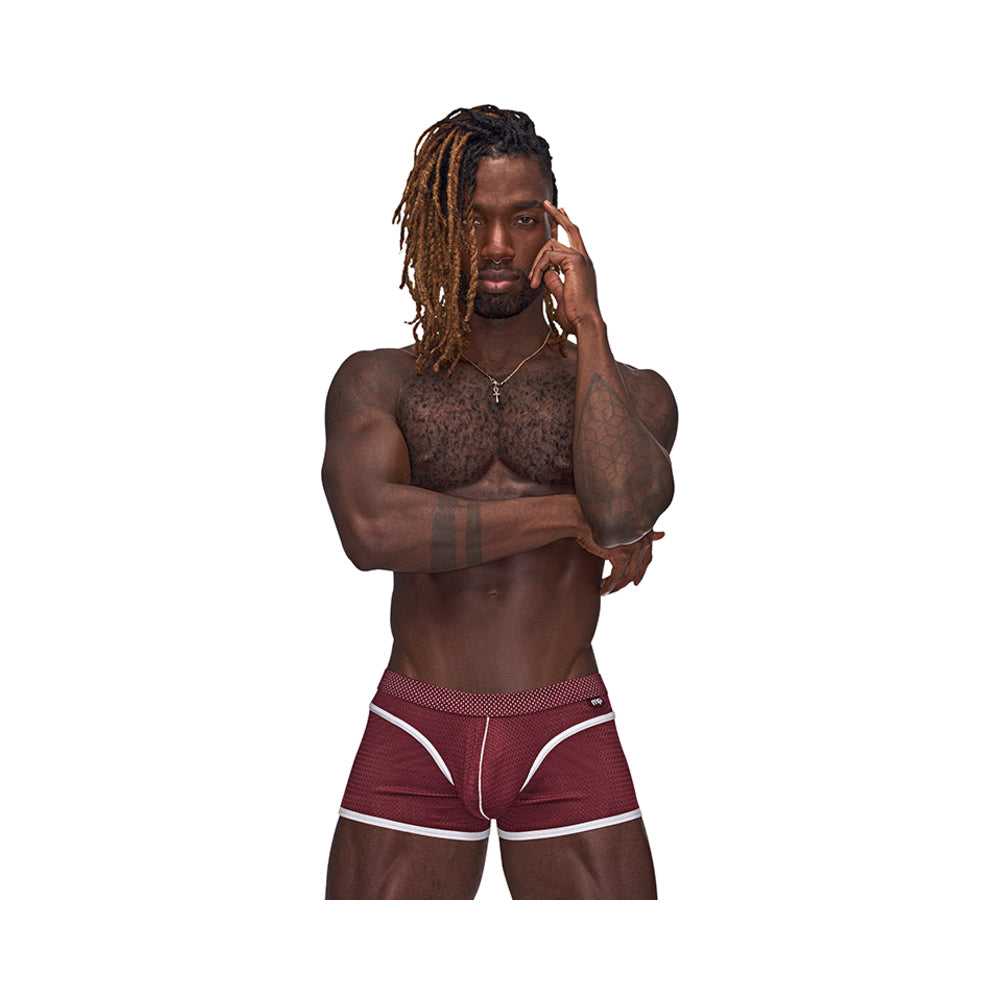 MALE POWER - SPORT MESH SPORT MINI SHORT BURGUNDY L
