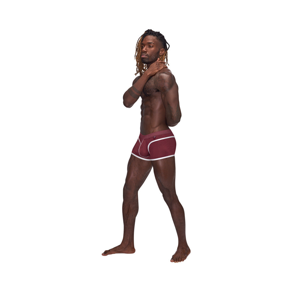 MALE POWER - SPORT MESH SPORT MINI SHORT BURGUNDY L