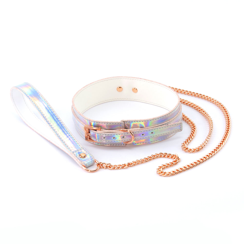 NS NOVELTIES - COSMO BONDAGE COLLAR & LEASH RAINBOW