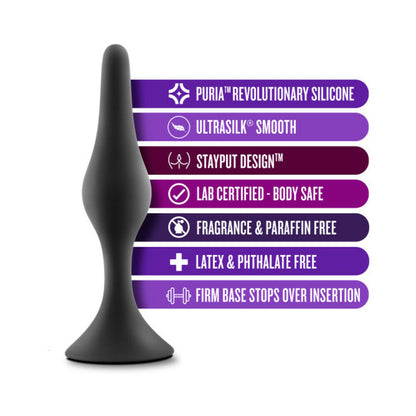 BLUSH - ANAL ADVENTURES PLATINUM SILICONE 3-PIECE BEGINNER PLUG KIT BLACK