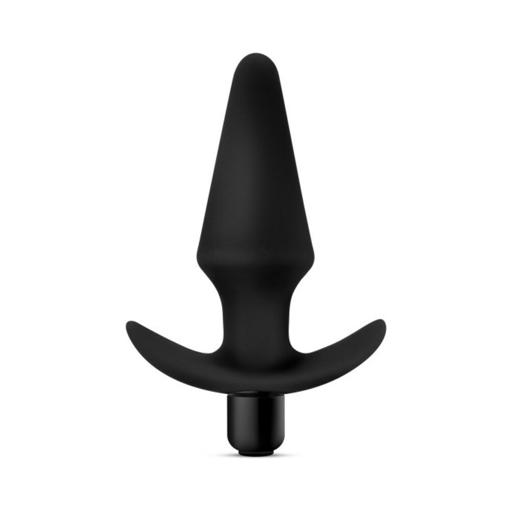 ANAL ADVENTURES PLATINUM SILICONE VIBRATING PLUG BLACK