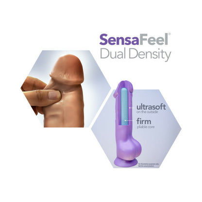 AU NATUREL DADDY 14 IN. POSABLE DUAL DENSITY DILDO WITH BALLS TAN