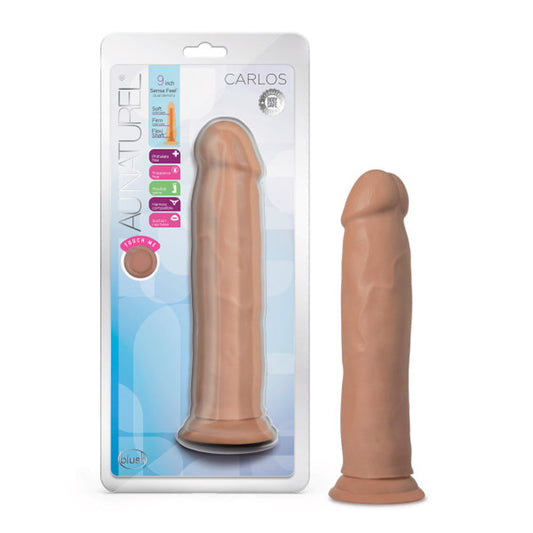 COLORETE - DILDO POSABLE DE DOBLE DENSIDAD DE 9 PULGADAS AU NATUREL CARLOS COLOR CANELA
