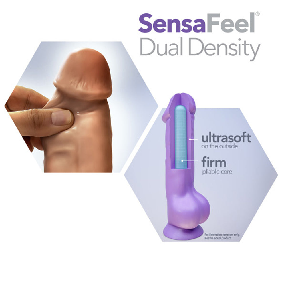 AU NATUREL CARLOS 9 IN. POSABLE DUAL DENSITY DILDO TAN