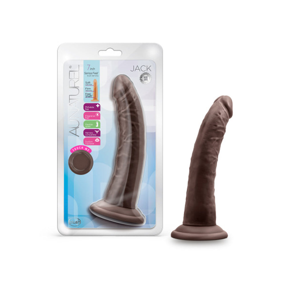 AU NATUREL JACK 7 IN. POSABLE DUAL DENSITY DILDO BROWN