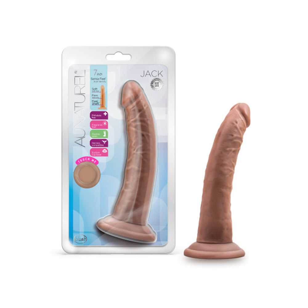 AU NATUREL JACK 7 IN. POSABLE DUAL DENSITY DILDO TAN