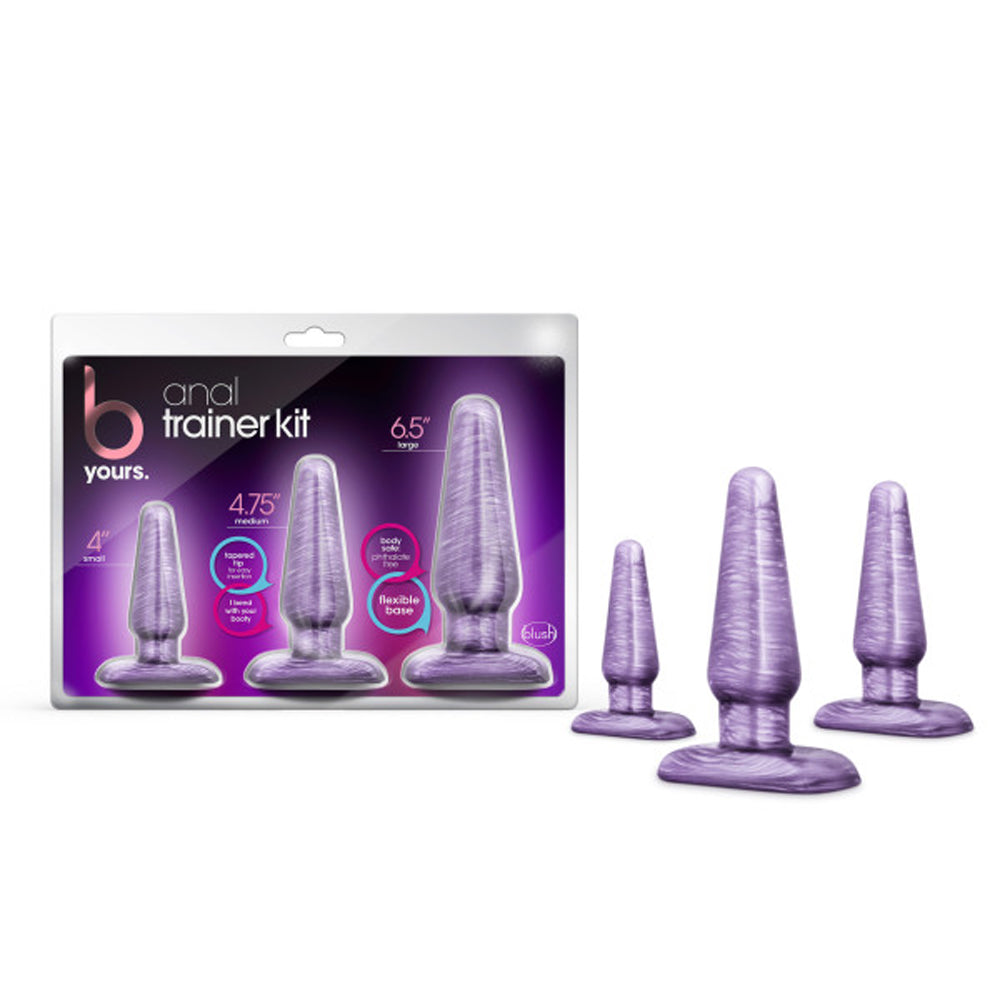 B YOURS 3-PIECE ANAL TRAINER KIT PURPLE SWIRL
