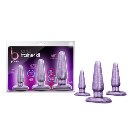 B YOURS 3-PIECE ANAL TRAINER KIT PURPLE SWIRL